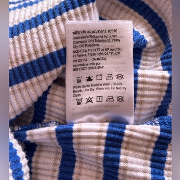 Cotton On | Henley Crop Button Front Tank with Blue Stripes | NWOT - Picture 6 of 8